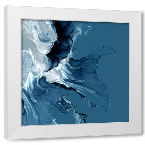 Azure Marble II White Modern Wood Framed Art Print by PI Studio