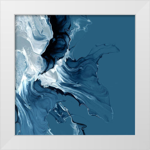 Azure Marble II White Modern Wood Framed Art Print by PI Studio