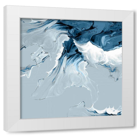 Azure Marble III White Modern Wood Framed Art Print by PI Studio