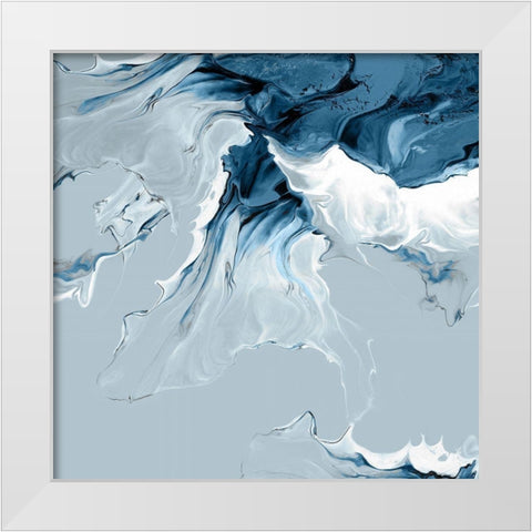 Azure Marble III White Modern Wood Framed Art Print by PI Studio