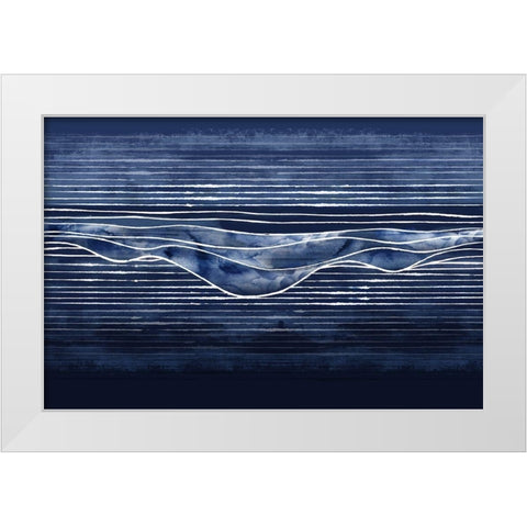 Beyond the Blue Hills White Modern Wood Framed Art Print by PI Studio