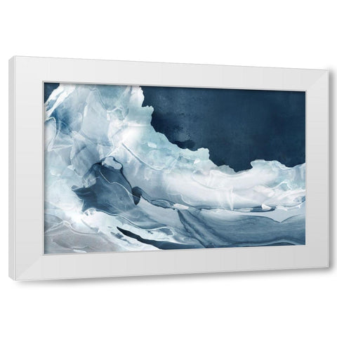 Wave of Blue Ice  White Modern Wood Framed Art Print by PI Studio