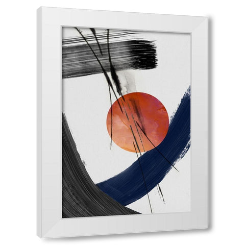 Red Sun Over Paradise I White Modern Wood Framed Art Print by PI Studio