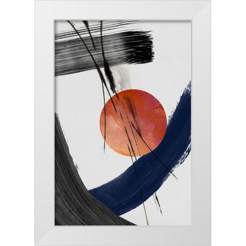 Red Sun Over Paradise I White Modern Wood Framed Art Print by PI Studio