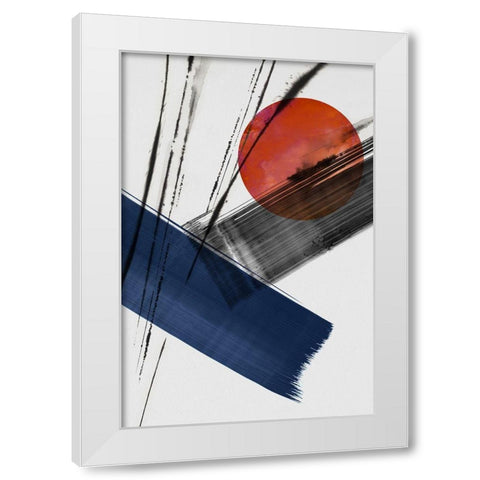 Red Sun Over Paradise II White Modern Wood Framed Art Print by PI Studio