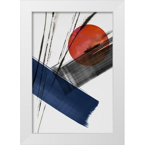 Red Sun Over Paradise II White Modern Wood Framed Art Print by PI Studio