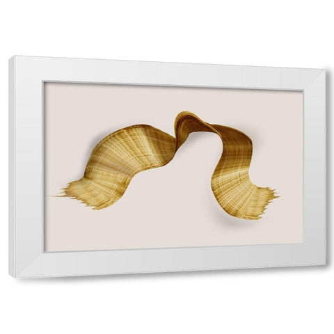 Golden Stroke  White Modern Wood Framed Art Print by PI Studio