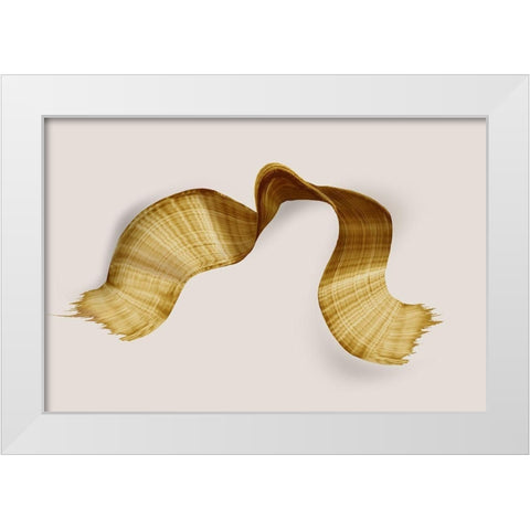 Golden Stroke  White Modern Wood Framed Art Print by PI Studio