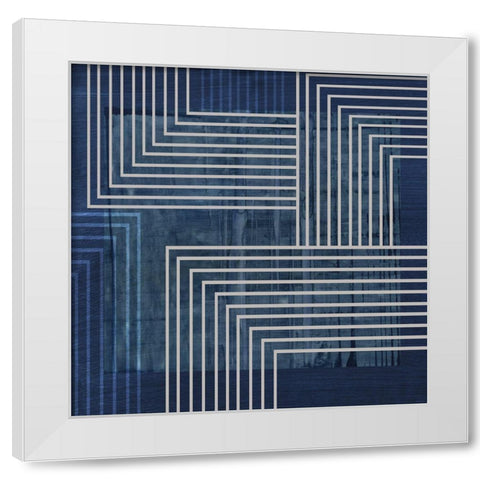 Beneath the Dark Blue Waves II White Modern Wood Framed Art Print by PI Studio