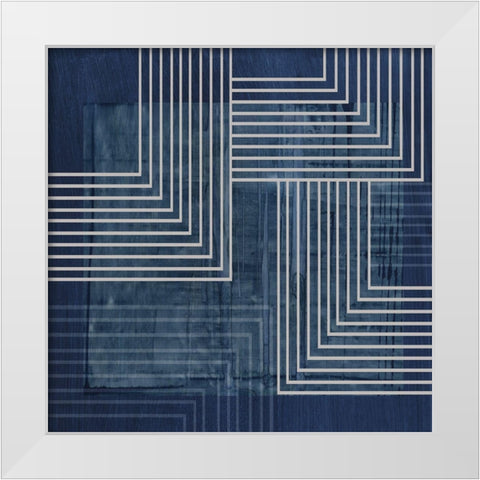 Beneath the Dark Blue Waves III White Modern Wood Framed Art Print by PI Studio
