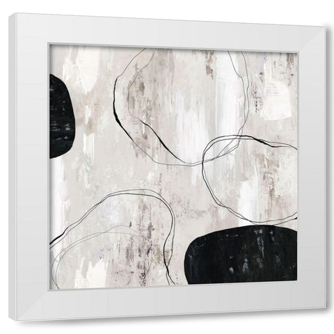 Falling Stones  White Modern Wood Framed Art Print by PI Studio