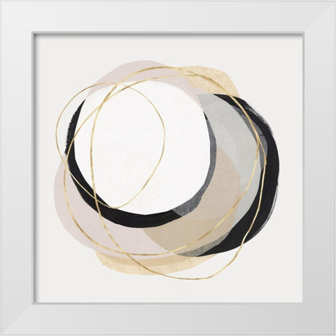 Ring of Gold I  White Modern Wood Framed Art Print by PI Studio