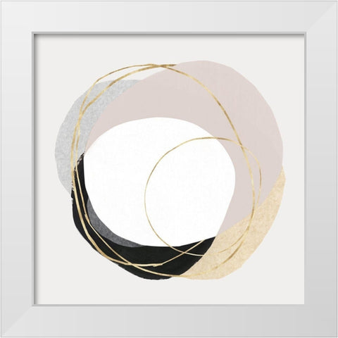 Ring of Gold II White Modern Wood Framed Art Print by PI Studio