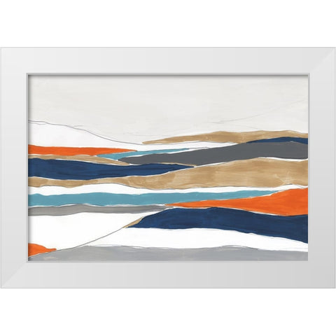 Orange Rolling Hills I  White Modern Wood Framed Art Print by PI Studio