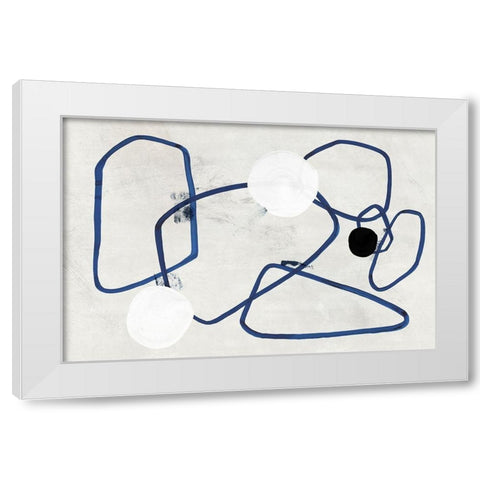 Midblue II White Modern Wood Framed Art Print by PI Studio