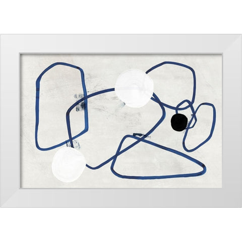 Midblue II White Modern Wood Framed Art Print by PI Studio