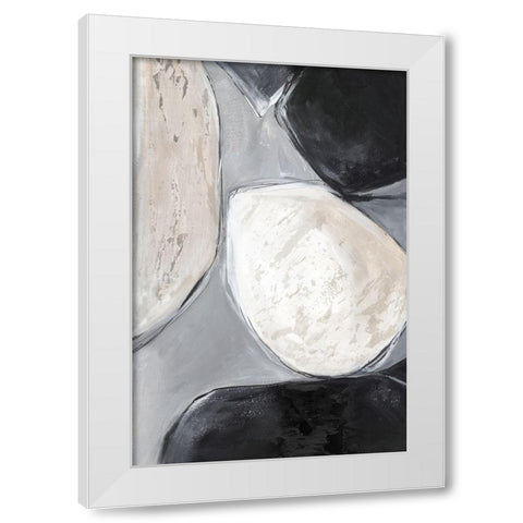 Falling Rocks II White Modern Wood Framed Art Print by PI Studio