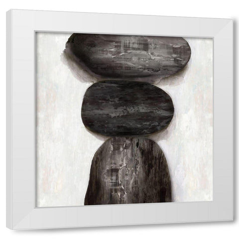 Textured Stones  White Modern Wood Framed Art Print by PI Studio