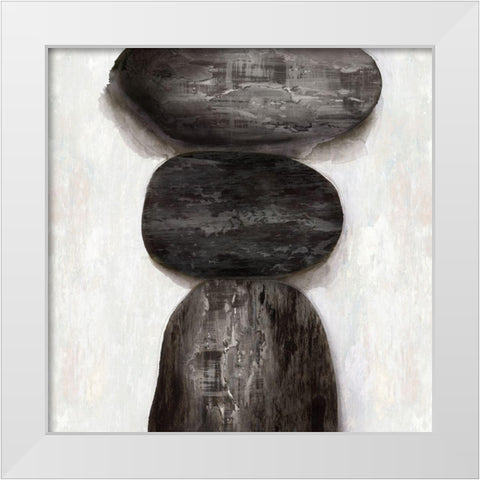 Textured Stones  White Modern Wood Framed Art Print by PI Studio