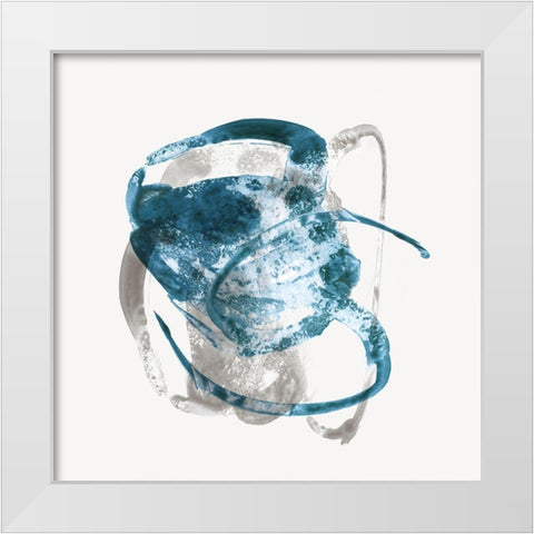 Shapes of Blue II White Modern Wood Framed Art Print by PI Studio