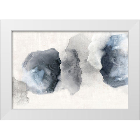 Crackled Blue Rocks  White Modern Wood Framed Art Print by PI Studio