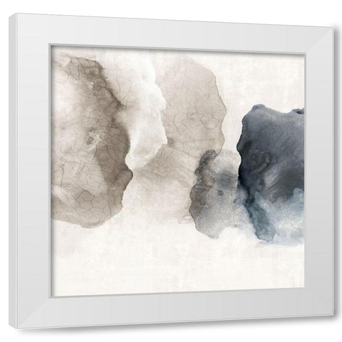 Crackle Shapes I  White Modern Wood Framed Art Print by PI Studio