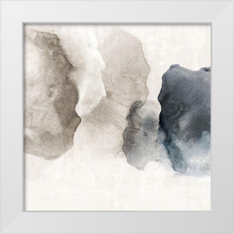 Crackle Shapes I  White Modern Wood Framed Art Print by PI Studio