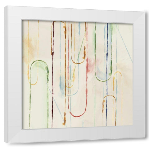 Rainbow Paper Clips II White Modern Wood Framed Art Print by PI Studio