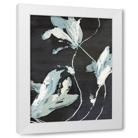 Blue Flora I  White Modern Wood Framed Art Print by PI Studio