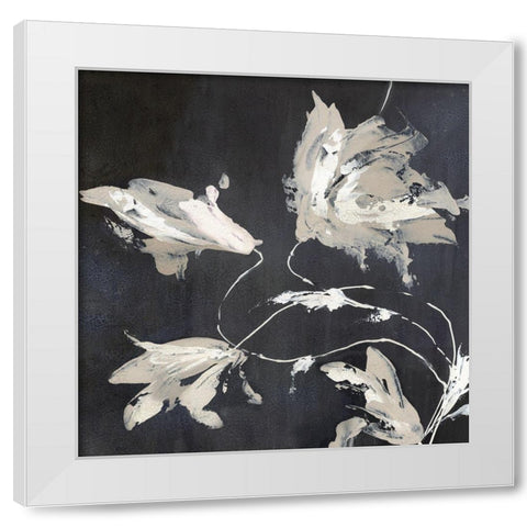 Neutral Flora White Modern Wood Framed Art Print by PI Studio