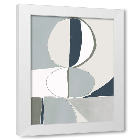 Speculate I Blue Version White Modern Wood Framed Art Print by PI Galerie