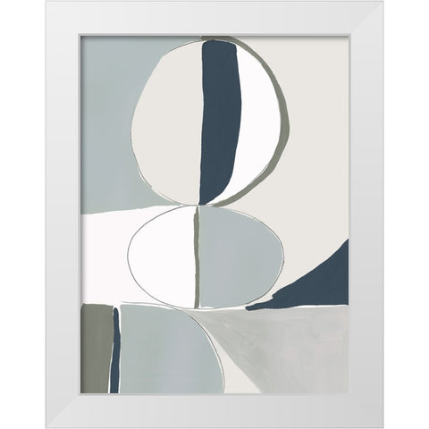 Speculate I Blue Version White Modern Wood Framed Art Print by PI Galerie