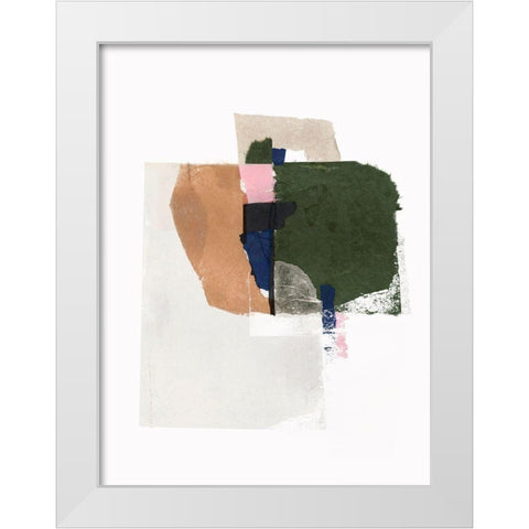 Patchwork Pieces I  White Modern Wood Framed Art Print by PI Studio