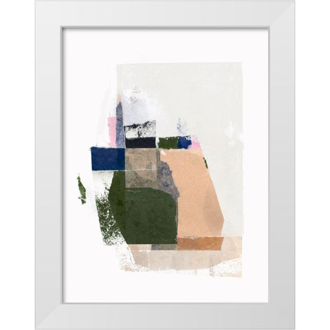 Patchwork Pieces II White Modern Wood Framed Art Print by PI Studio