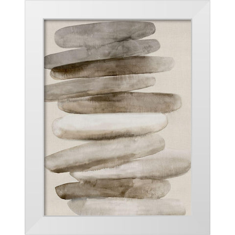Stacked Rocks I White Modern Wood Framed Art Print by PI Studio