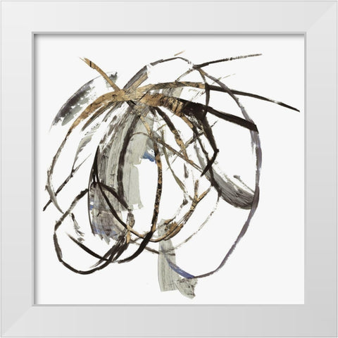 Gestural Gold II White Modern Wood Framed Art Print by PI Studio