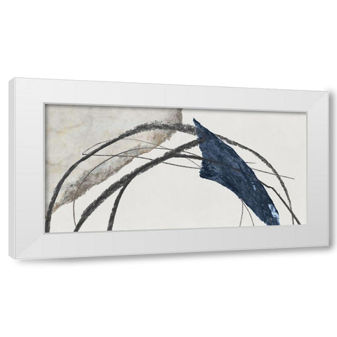 Blue Scribbles I  White Modern Wood Framed Art Print by PI Studio