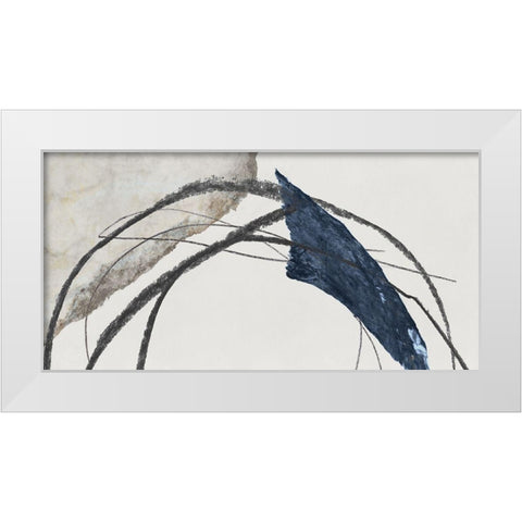 Blue Scribbles I  White Modern Wood Framed Art Print by PI Studio