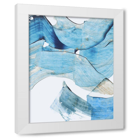 Blue Stroke I  White Modern Wood Framed Art Print by PI Studio