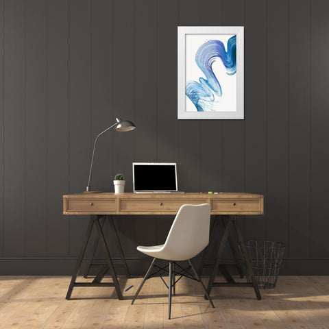 Blue Swag I  White Modern Wood Framed Art Print by PI Studio