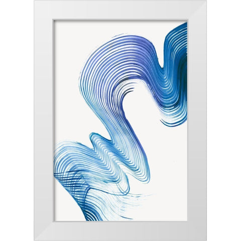 Blue Swag I  White Modern Wood Framed Art Print by PI Studio