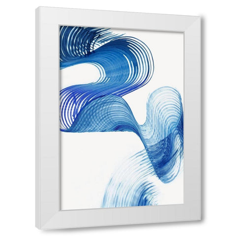 Blue Swag II White Modern Wood Framed Art Print by PI Studio