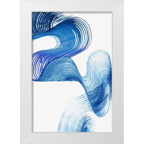 Blue Swag II White Modern Wood Framed Art Print by PI Studio