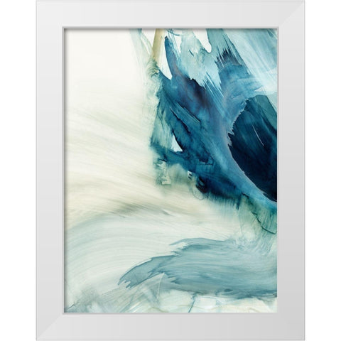 Blue Implosion I  White Modern Wood Framed Art Print by PI Studio