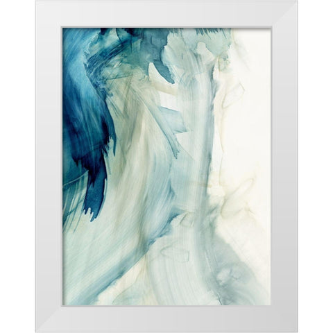Blue Implosion II  White Modern Wood Framed Art Print by PI Studio