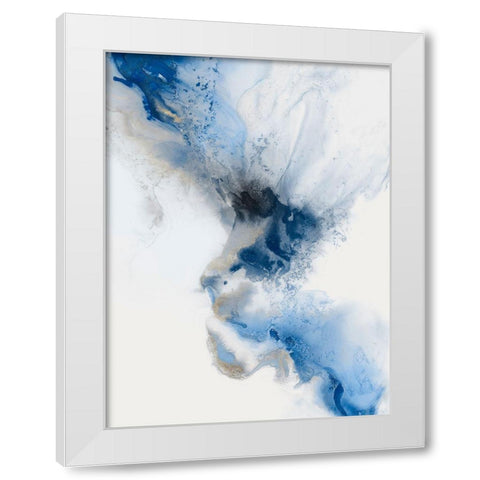 Watercolour Blue I  White Modern Wood Framed Art Print by PI Studio