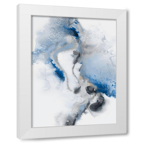 Watercolour Blue II White Modern Wood Framed Art Print by PI Studio