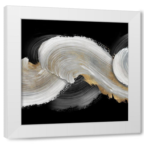 White Swirls  White Modern Wood Framed Art Print by PI Studio