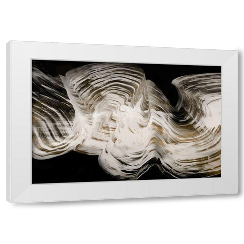 White Strokes  White Modern Wood Framed Art Print by PI Studio