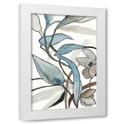 Blooming Blue Florals I  White Modern Wood Framed Art Print by PI Studio